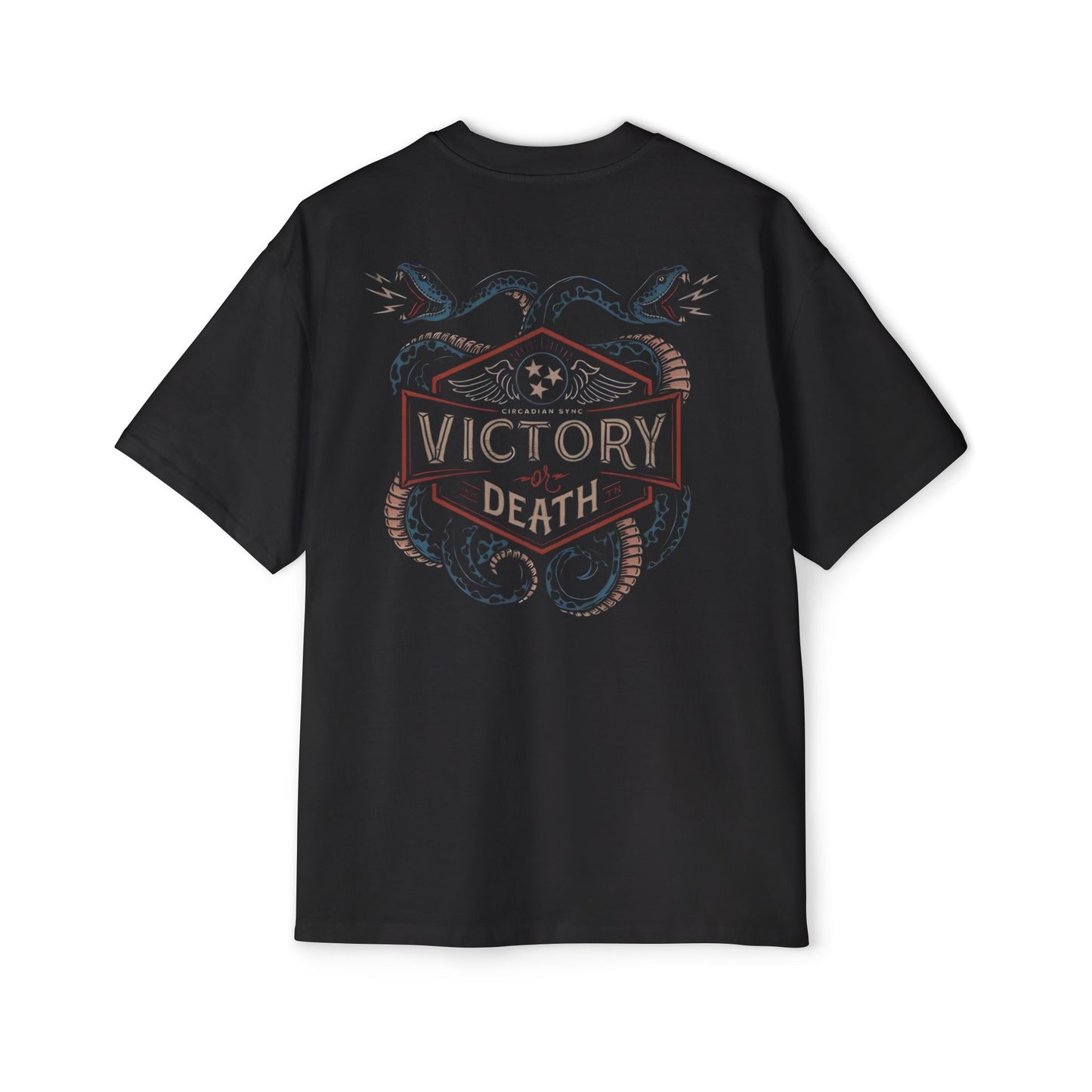 Heavy Oversized Tee - Victory or Death - Men's Shirt for Bodybuilding and Casual Wear