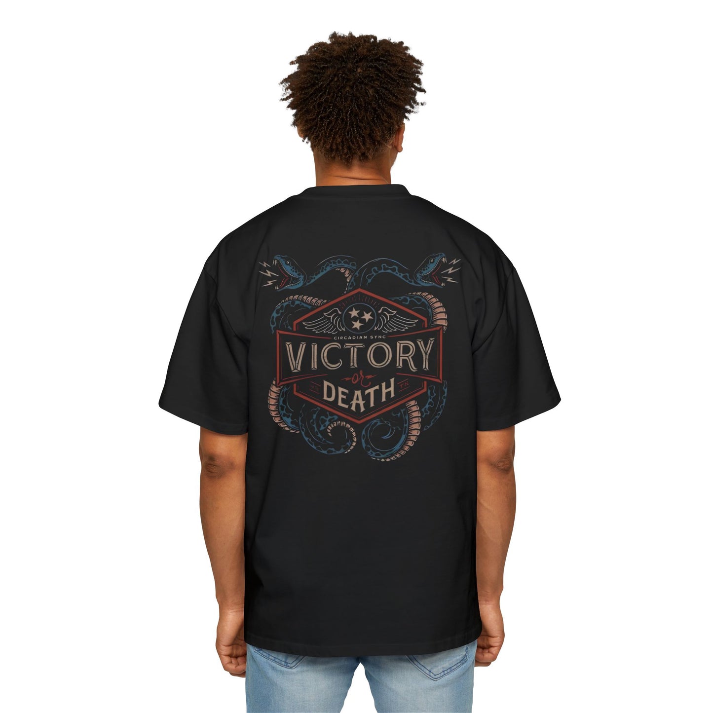 Heavy Oversized Tee - Victory or Death - Men's Shirt for Bodybuilding and Casual Wear