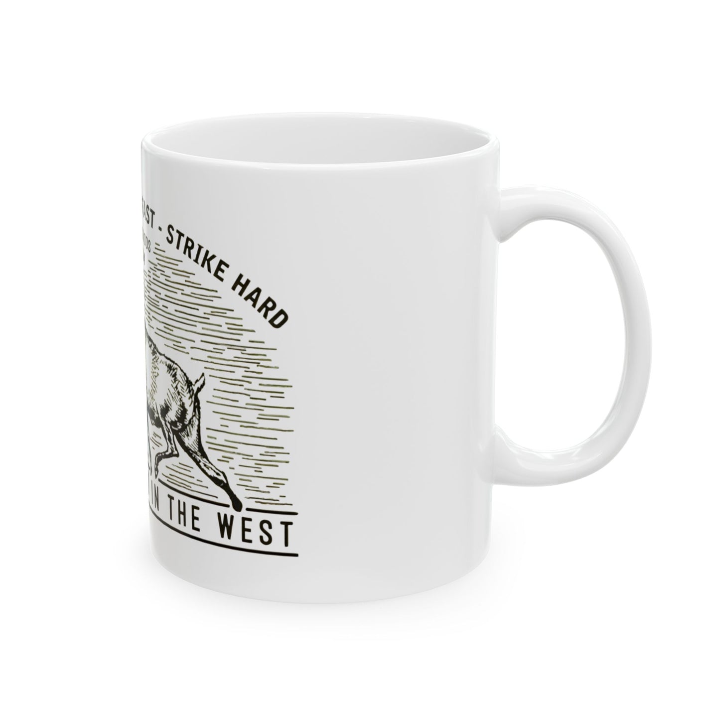 Vintage Western Style Ceramic Mug - Strike First