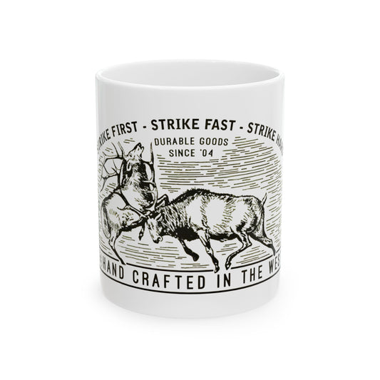 Vintage Western Style Ceramic Mug - Strike First